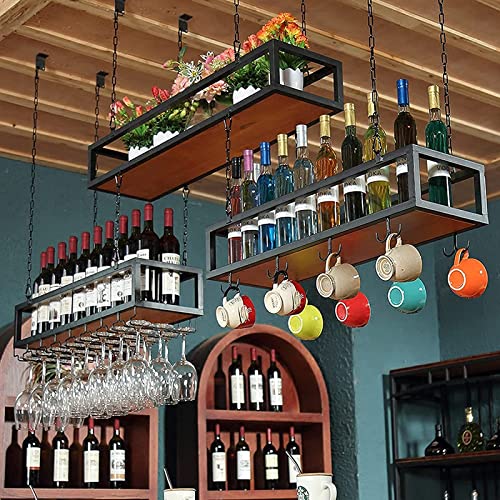 Soporte de vino industrial para techo 80 cm miniatura 5