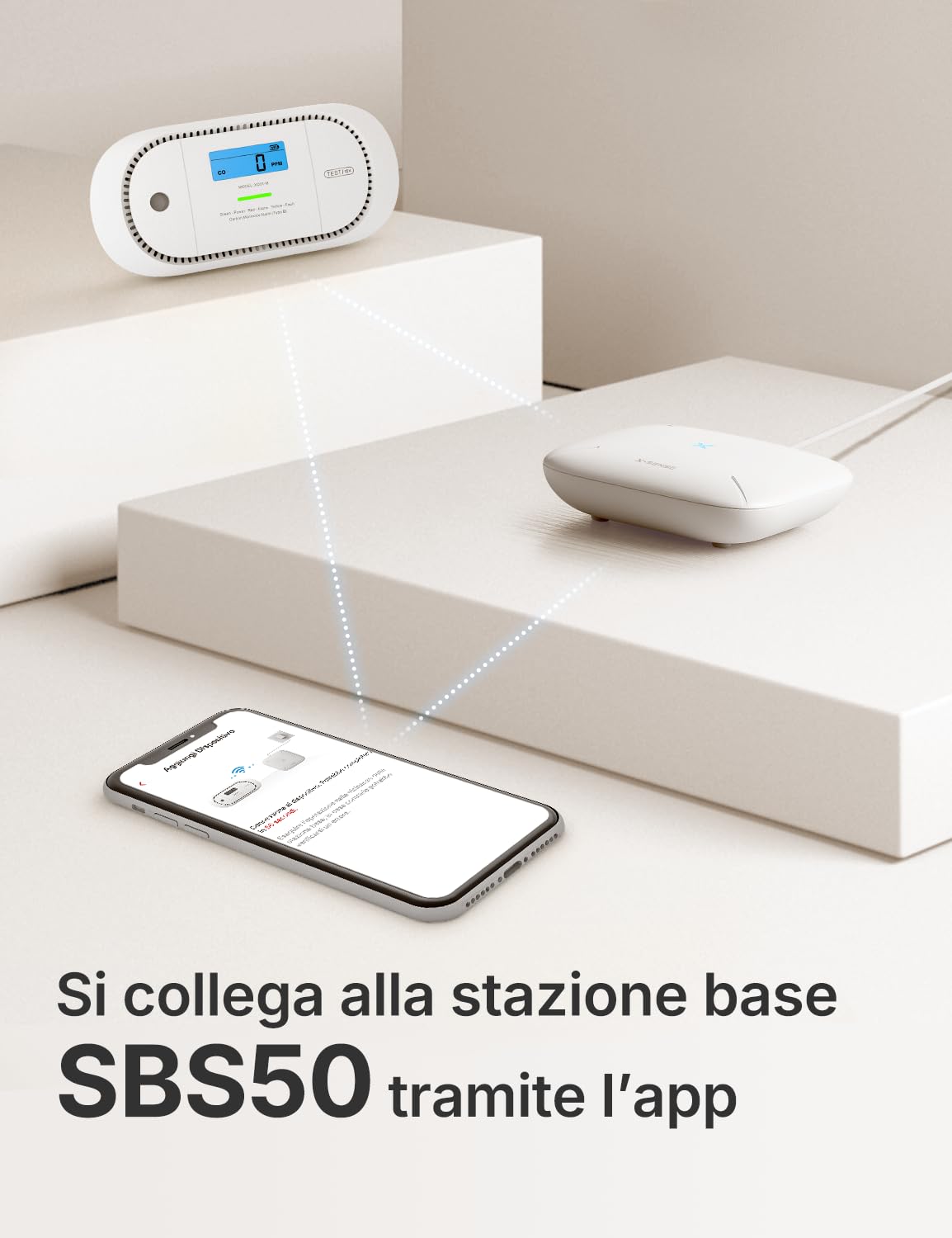 X-Sense Il rilevatore di monossido di carbonio funziona con la stazione base SBS50, dispone di un display digitale LCD, una batteria sostituibile, rilevatore di CO con memoria di picco, confezione da