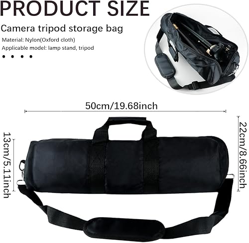 Miniatura 2 de Funda de trípode con correa para el hombro, funda compacta acolchada, cierre de cremallera de longitud completa para trípode, soporte de micrófono,