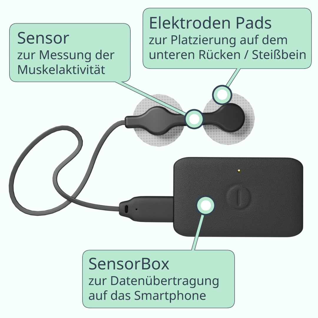 Beckenbodentrainer ohne Einführen - für Frau und Mann - mit App - Innovatives Biofeedback Fitnessgerät - CE-Zertifiziert