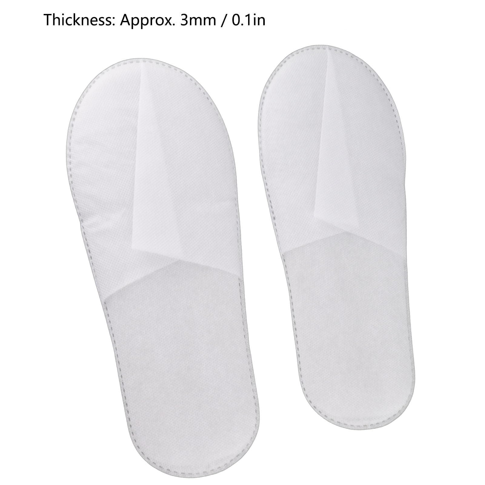 HEEPDD 50 Paia Pantofole Usa E Getta, Pantofole da Interno per Hotel Pantofole per Ospiti di Nozze Confezione di Pantofole per Donne Uomini Home Spa Hotel (Lavagna bianca in tessuto non