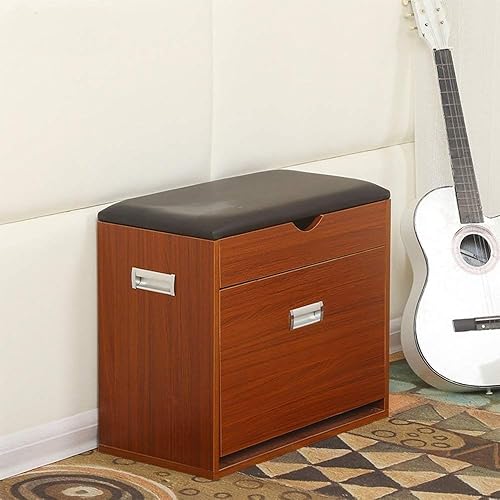 Miniatura 2 de ZEELYDE Zapatero para zapatos banco de zapatos pantuflas organizador de botas de almacenamiento de pie cubierta de tela no tejida estantes apilables