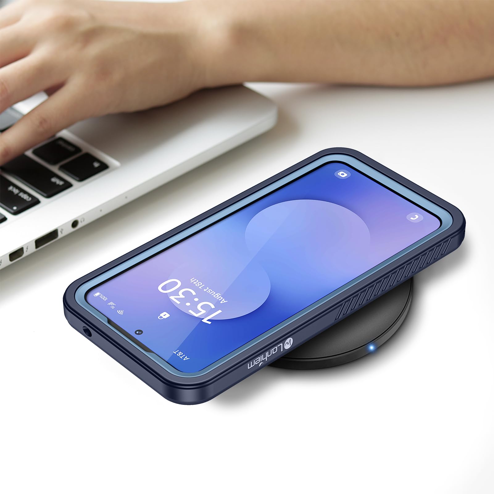 Lanhiem Cover Per Samsung S25 FE 5G Impermeabile,IP68 Waterproof e 360 Gradi Protezione,Compatibile con MagSafe,Custodia Subacquea Antiurto Rugged per S25 FE,Blu
