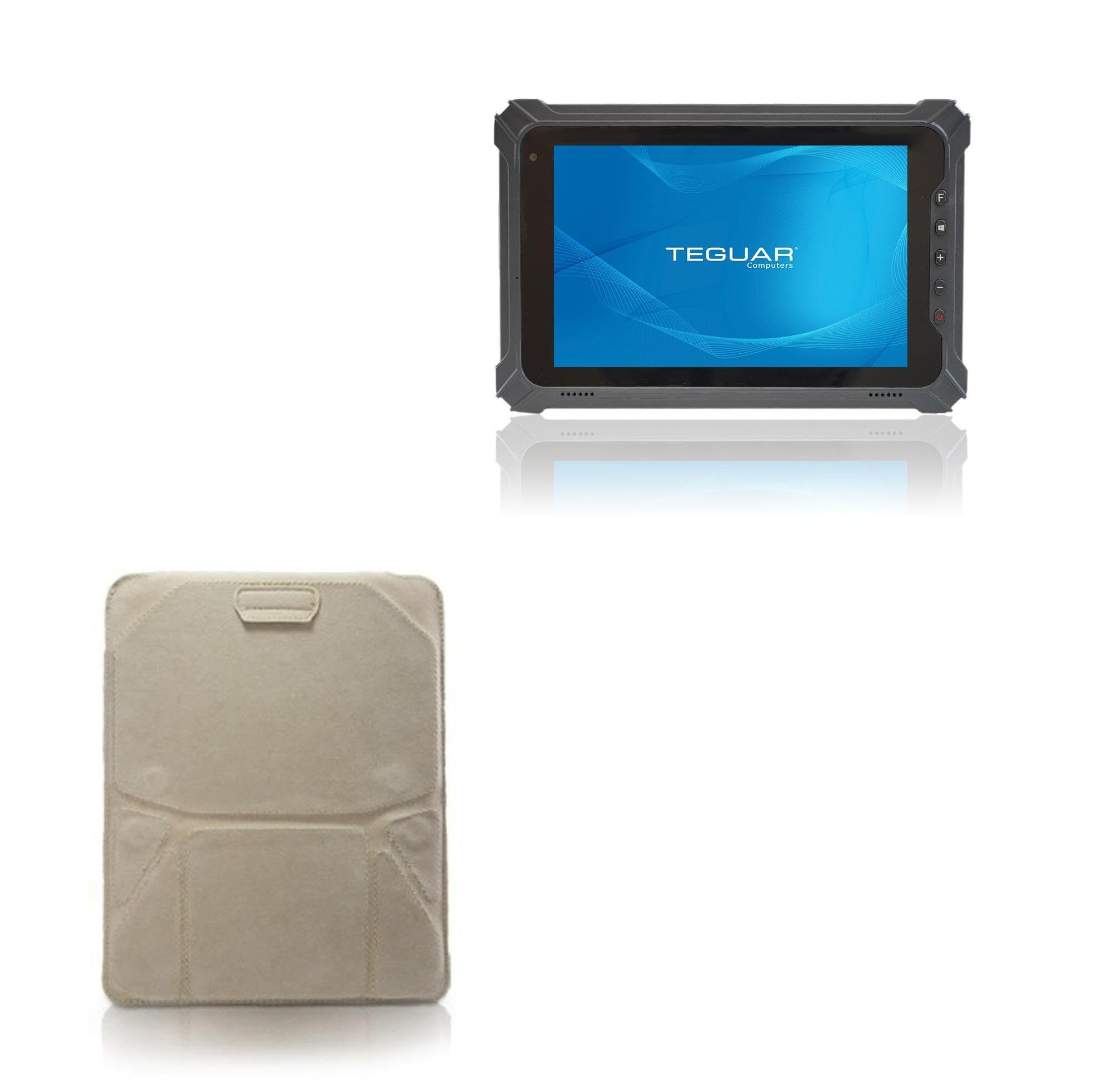 BoxWave Case Compatible with Teguar TRT-4680-08 - Velvet Pouch Stand, Velour Slip Sleeve Built-in Foldable Kickstand - Tan