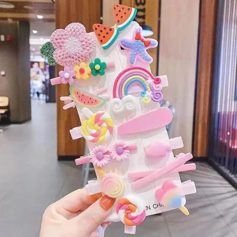 Image of Unicorn Hairpin Alligator Clips for Baby Girl's Rainbow Clip Soft Clip Mermaids Set Baby Hairpin For Kids Girls Toddler Hair Accessories. 10 PCS