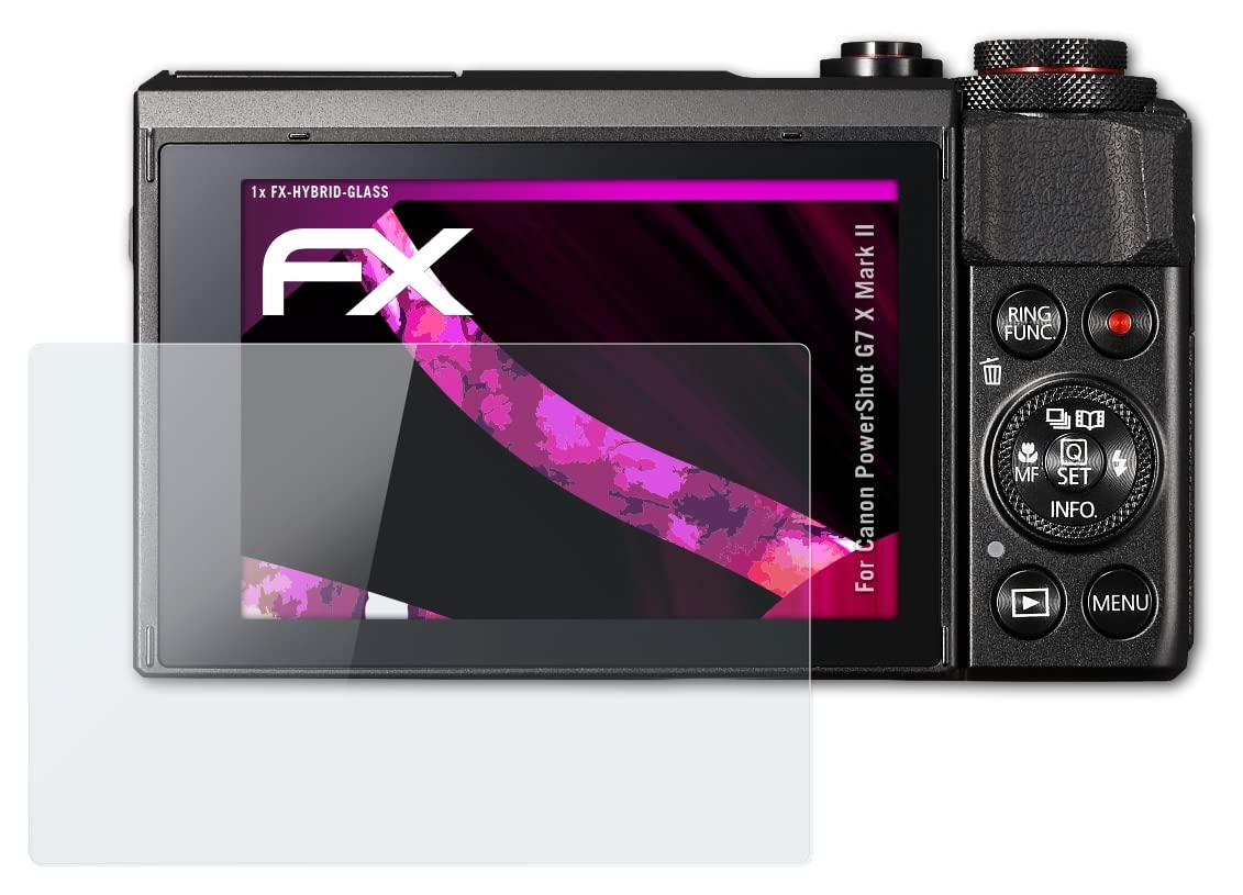 atFoliX Plastic Glass Protective Film compatible with Canon PowerShot G7 X Mark II Glass Protector, 9H Hybrid-Glass FX Glass Screen Protector of plastic