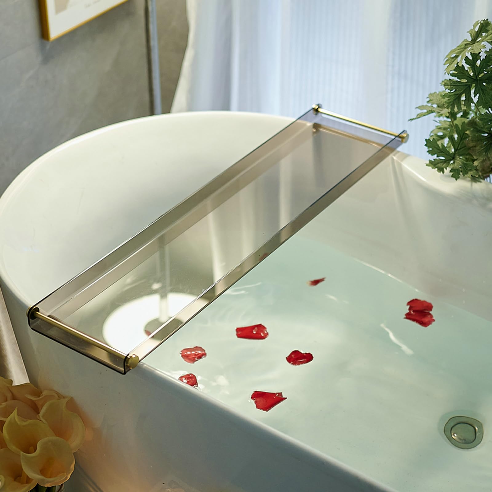 Plateau de baignoire en acrylique transparent pour une soirée spa détente à la maison SHUNLI