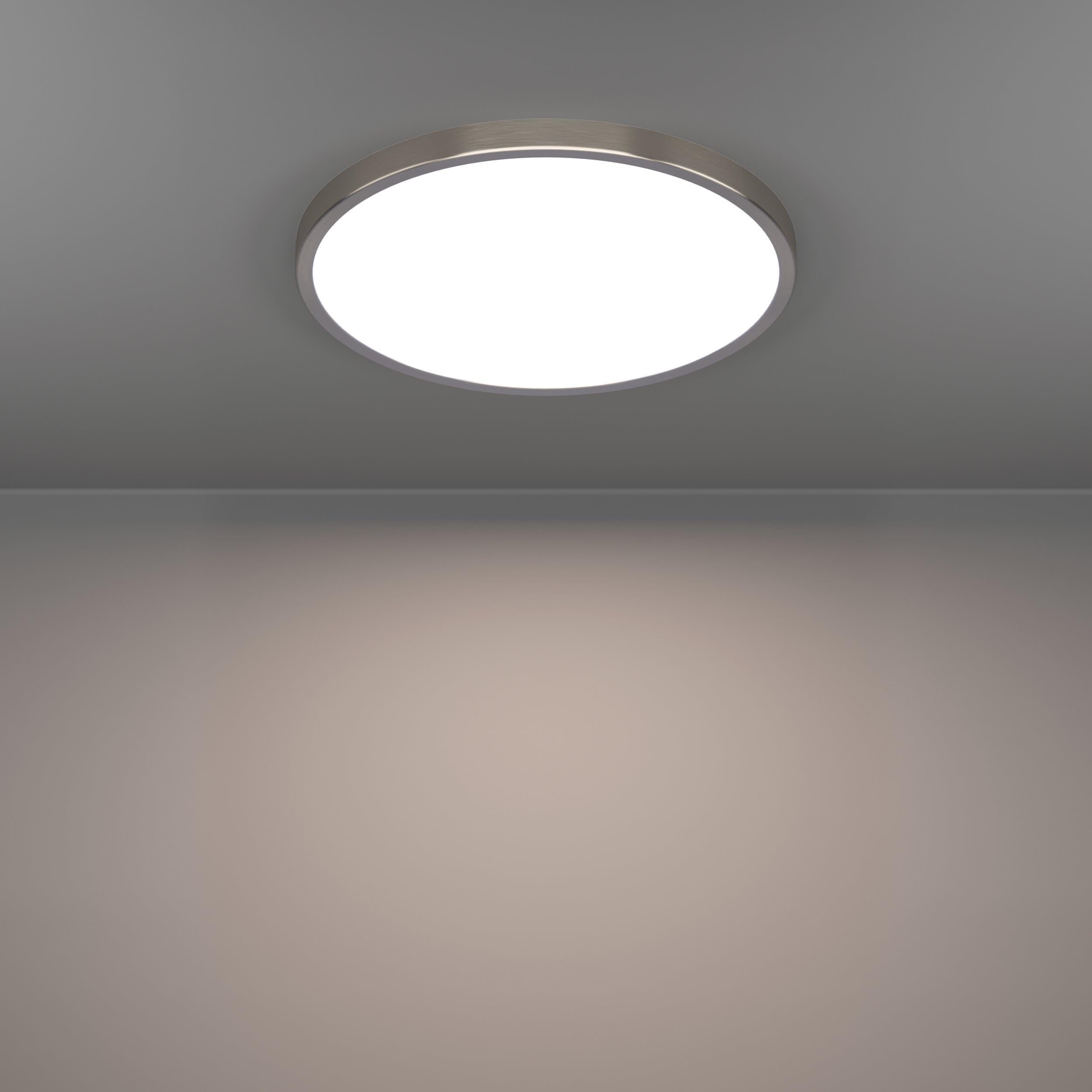 Eglo connect.z Smart-Home Plafoniera LED per bagno Fueva 6-Z, Ø 38,9 cm, ZigBee, app e controllo vocale Alexa, colore della luce (bianco caldo-bianco freddo), dimmerabile, argento, IP44