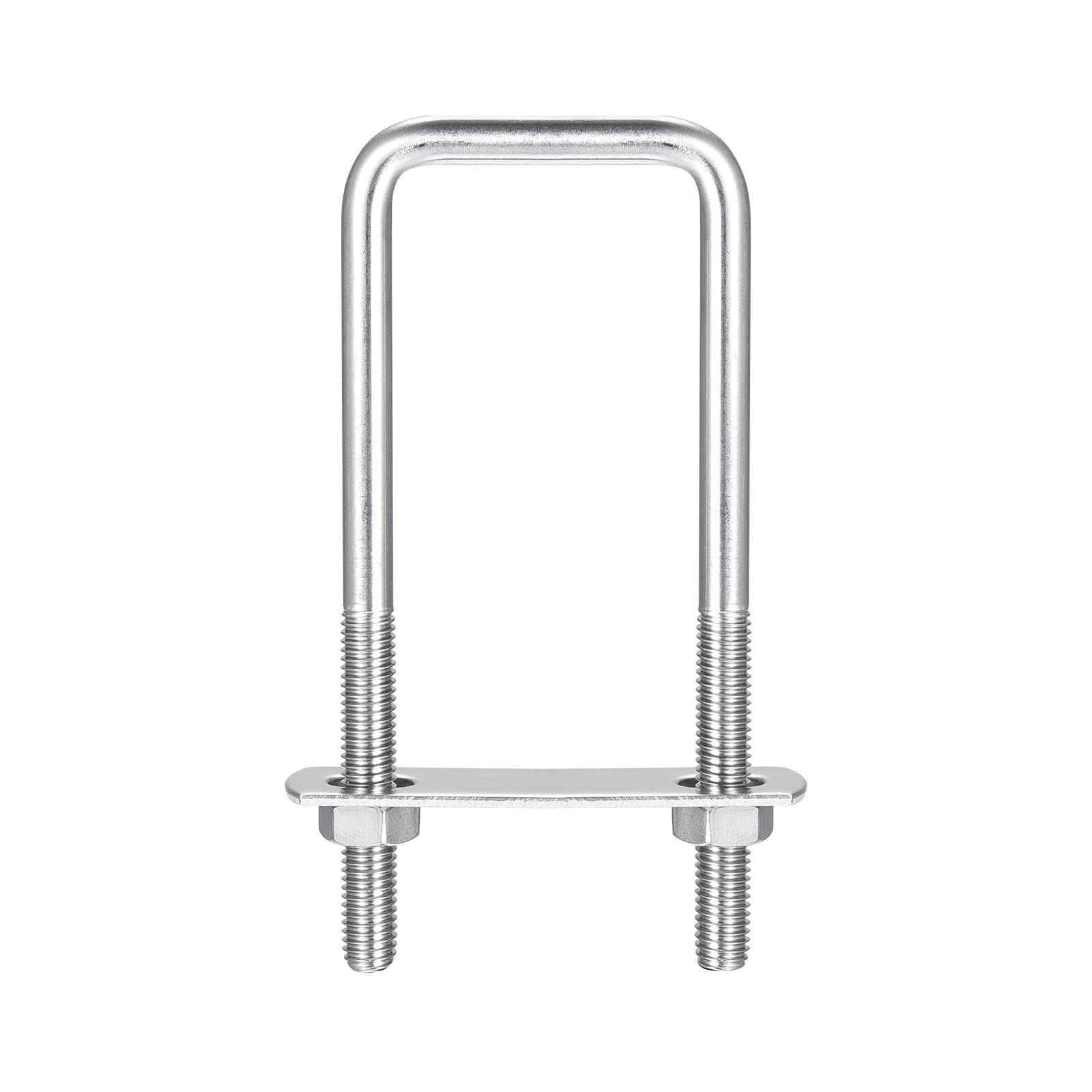 uxcell Square U-Bolts, 3 Sets 42mm(1.65") Inner Width 120mm Length M8 304 Stainless Steel U Clamp Bolt with Nuts and Plates, for Boat Trailer