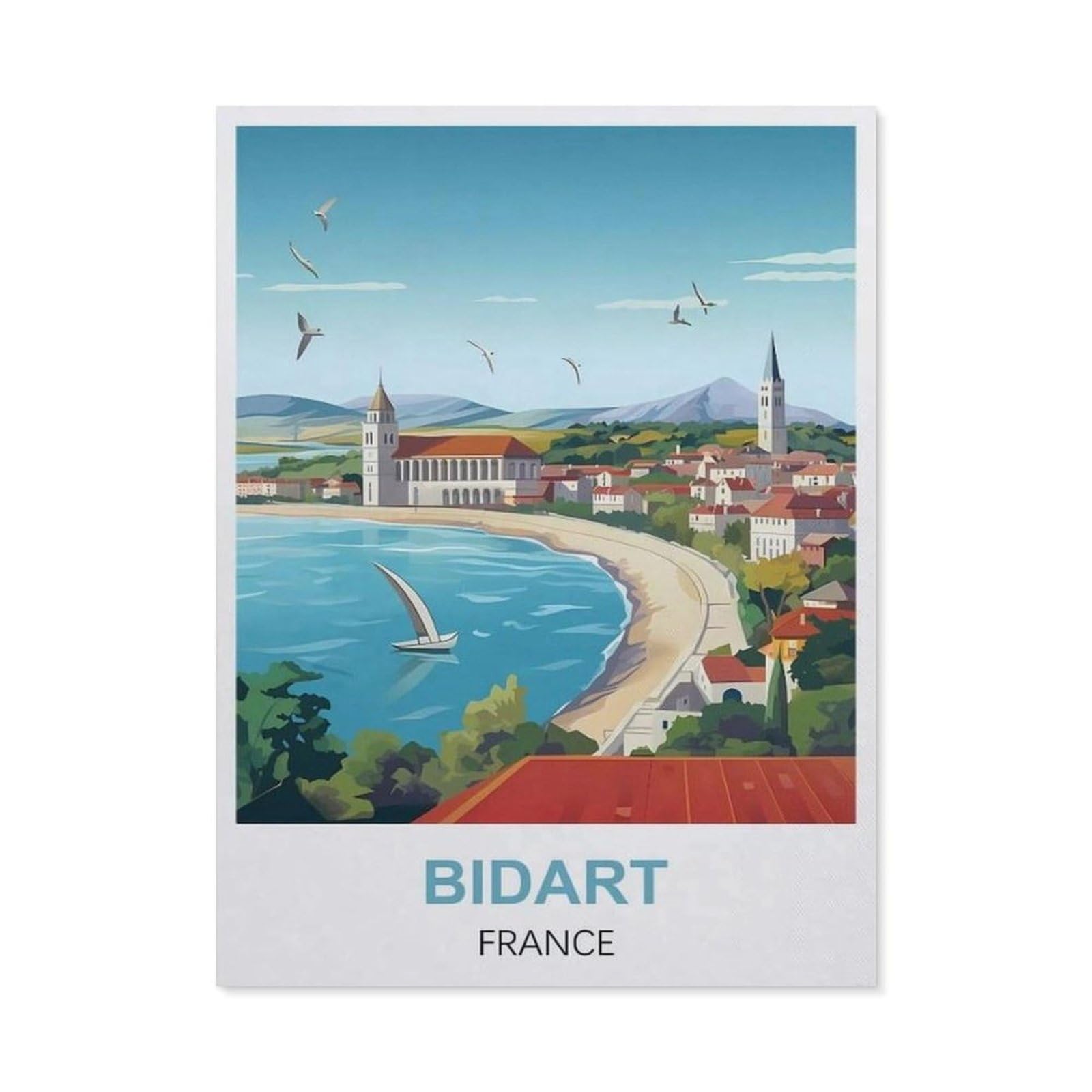 Metal Sign Tin Sign，Bidart France(30x40cm）
