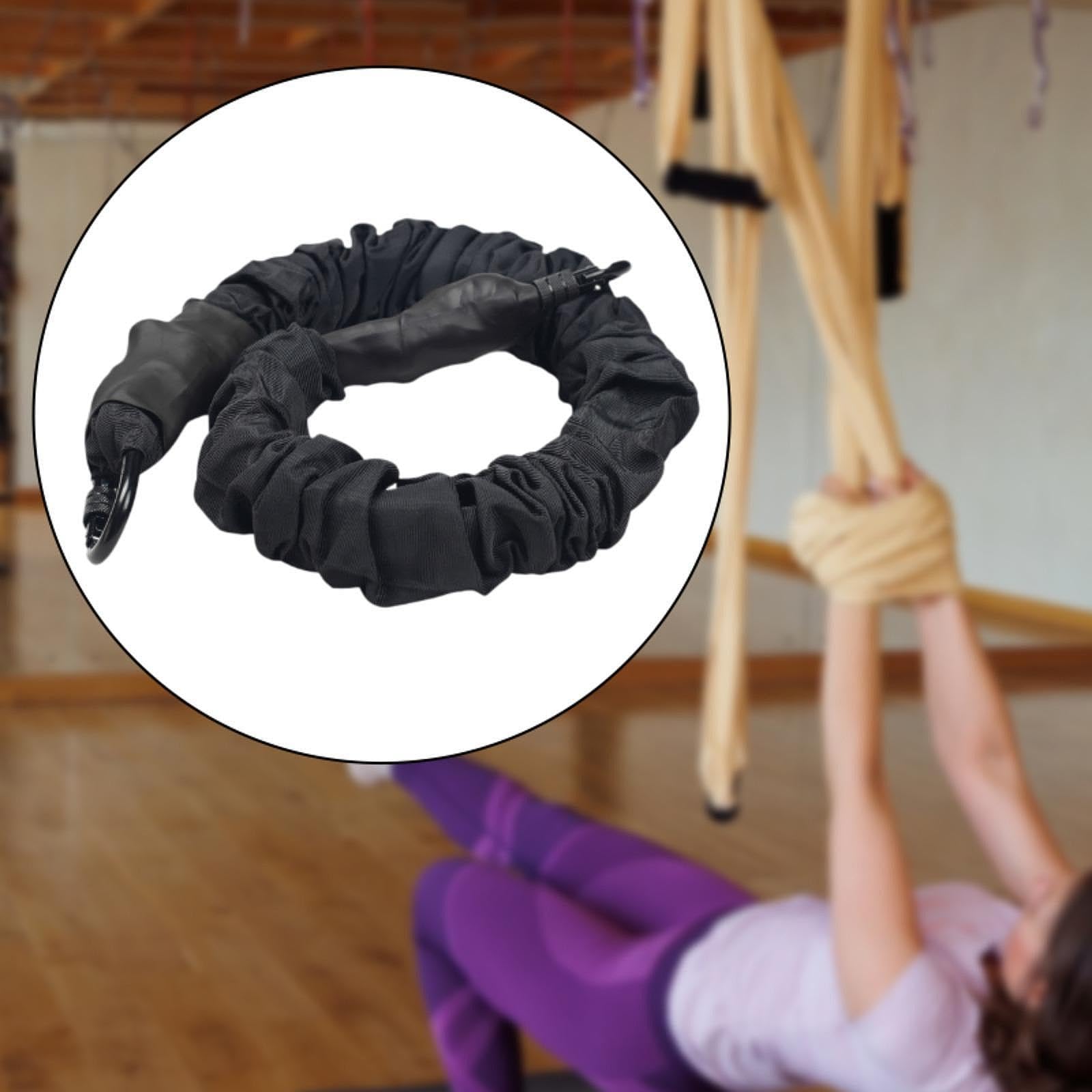 Banda de Resistencia Bungee Cuerda de Resistencia Fuerte con Mosquetón de Pilates Cinturón Elástico Antigravedad para Ejercicios Interior