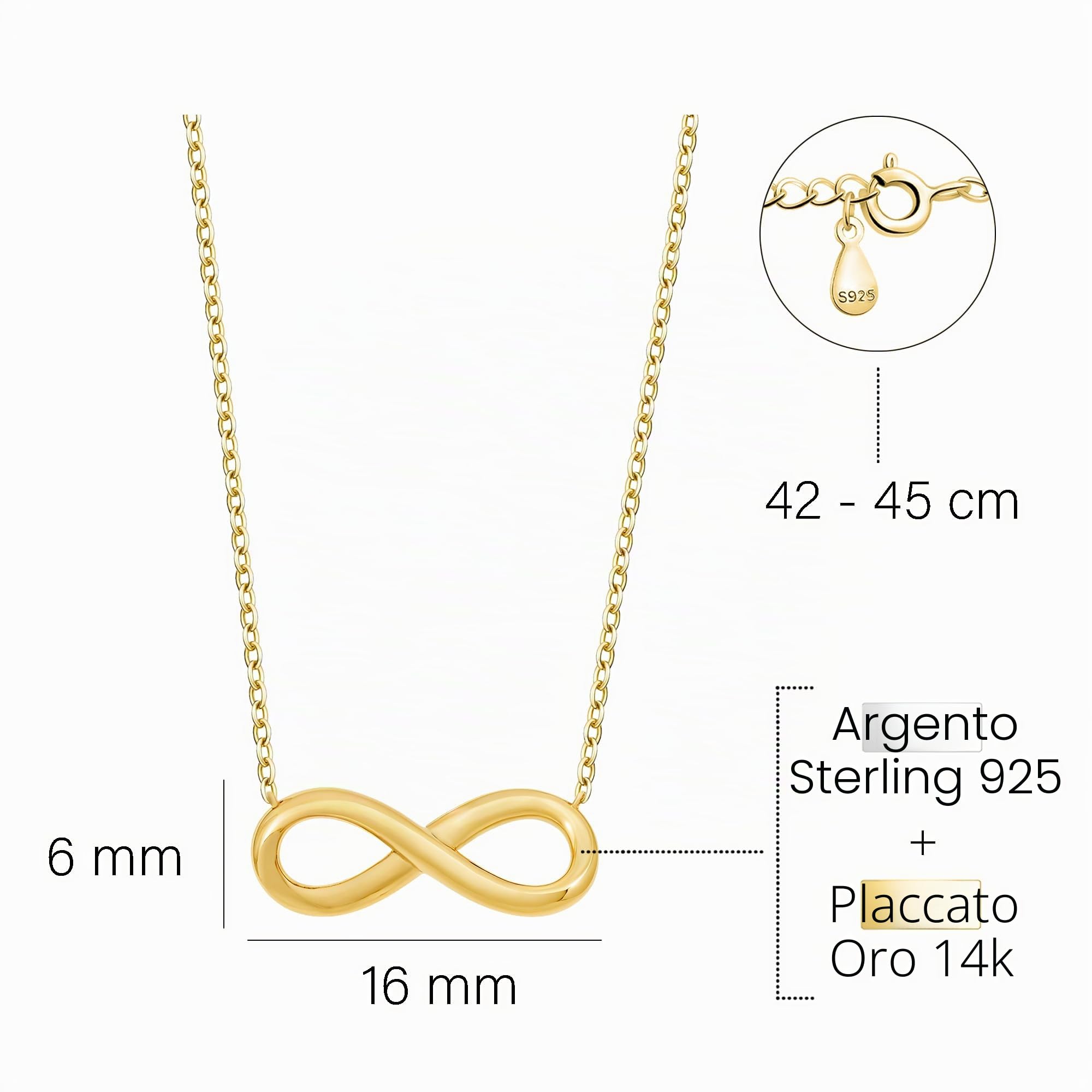 SOFIA MILANI Collana da donna Infinity ciondolo in argento