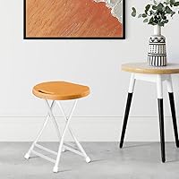 Vista 29 de Taburete plegable de 24 pulgadas con asa, taburete de bar plegable con pies antideslizantes, silla plegable, taburete plegable para interiores