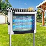 Lámpara Antimosquitos Solar 4500V, Jardín y Camping (blanco)