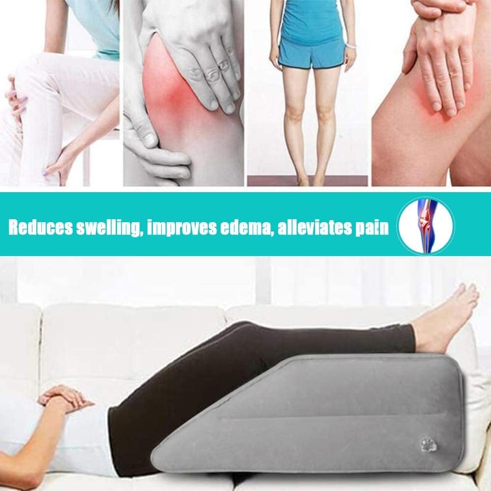 Cuscino per sollevamento gambe, parte superiore in memory foam, poggiagambe ad alta densità, cuneo in schiuma elevante, allevia e recupera lesioni a piedi e caviglie, dolore alle gambe, all'anca, al