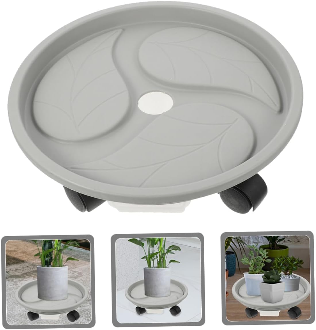 Large Plant Pot Stand Rolling Wheels Movable Flowerpot Tray for Garden Planter Water Saucer