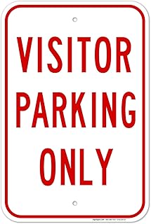 Visitor Parking Only Sign, 12x18 Inches, Rust Free .063 Aluminum, Fade Resistant, Made in USA by Sigo Signs