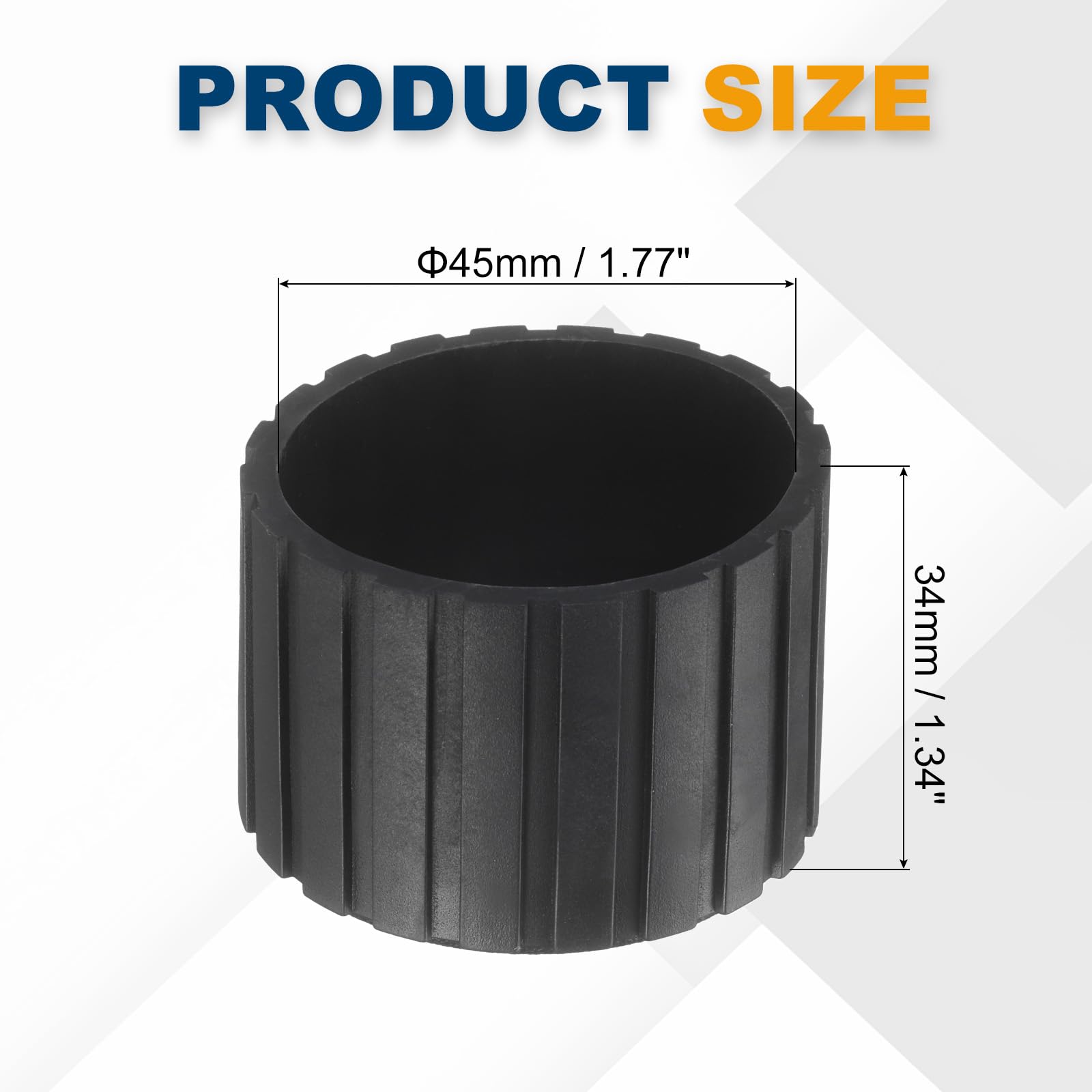 uxcell 16 tappi per gambe di sedie, 4,5 cm, in PVC, antiscivolo, rotondi, per mobili, colore nero