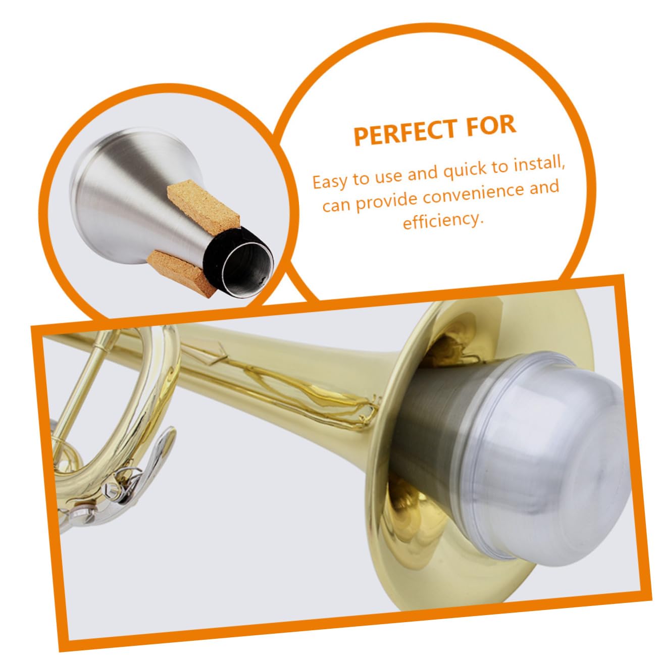 Wakauto 2pcs Trumpet Mute Dampener for Practice Aluminum Alloy Stand for Trumpet Accessories Noise Reduction Supply