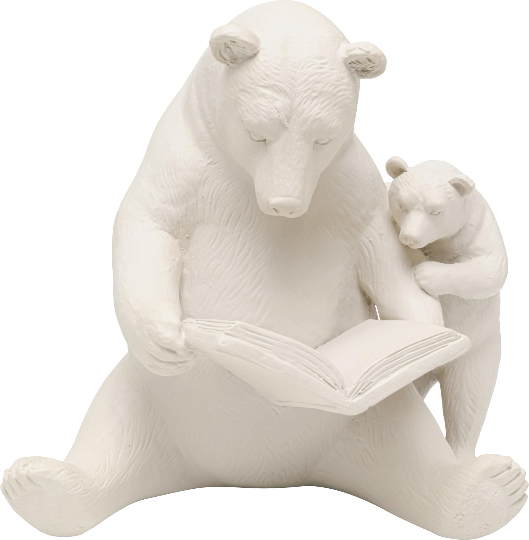 Kare Figurine décorative Design Reading Bears - Grège - Accessoire de Maison - Motif Ours - Fait à la Main - 18 x 20 x 16 cm (H x l x P)