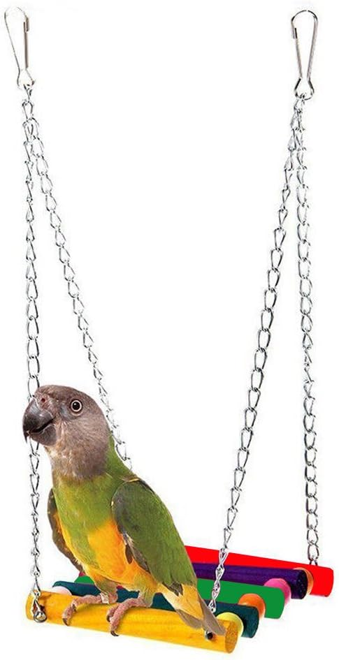 Bello Luna Bird Swing Colorful Hammock Swing Toy Parrot Cage Hanging Ladder
