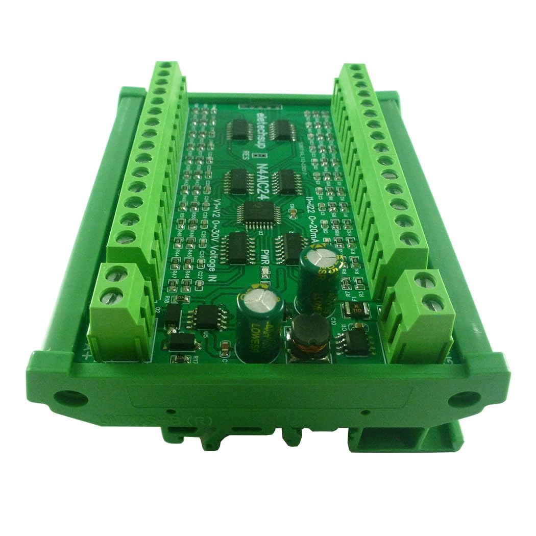 24CH 12-bit ADC Collector Board MODBUS RTU PLC IO 22CH 4-20MA Current & 2CH 0-30V Voltage Input RS485 AI Module (8CH with Box)