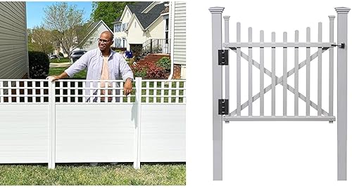 Zippity Outdoor Products ZP19060 - Kit de vinilo Keswick No-Dig, paquete de 2 (44 pulgadas de alto x 42 pulgadas de ancho) pantalla de privacidad y