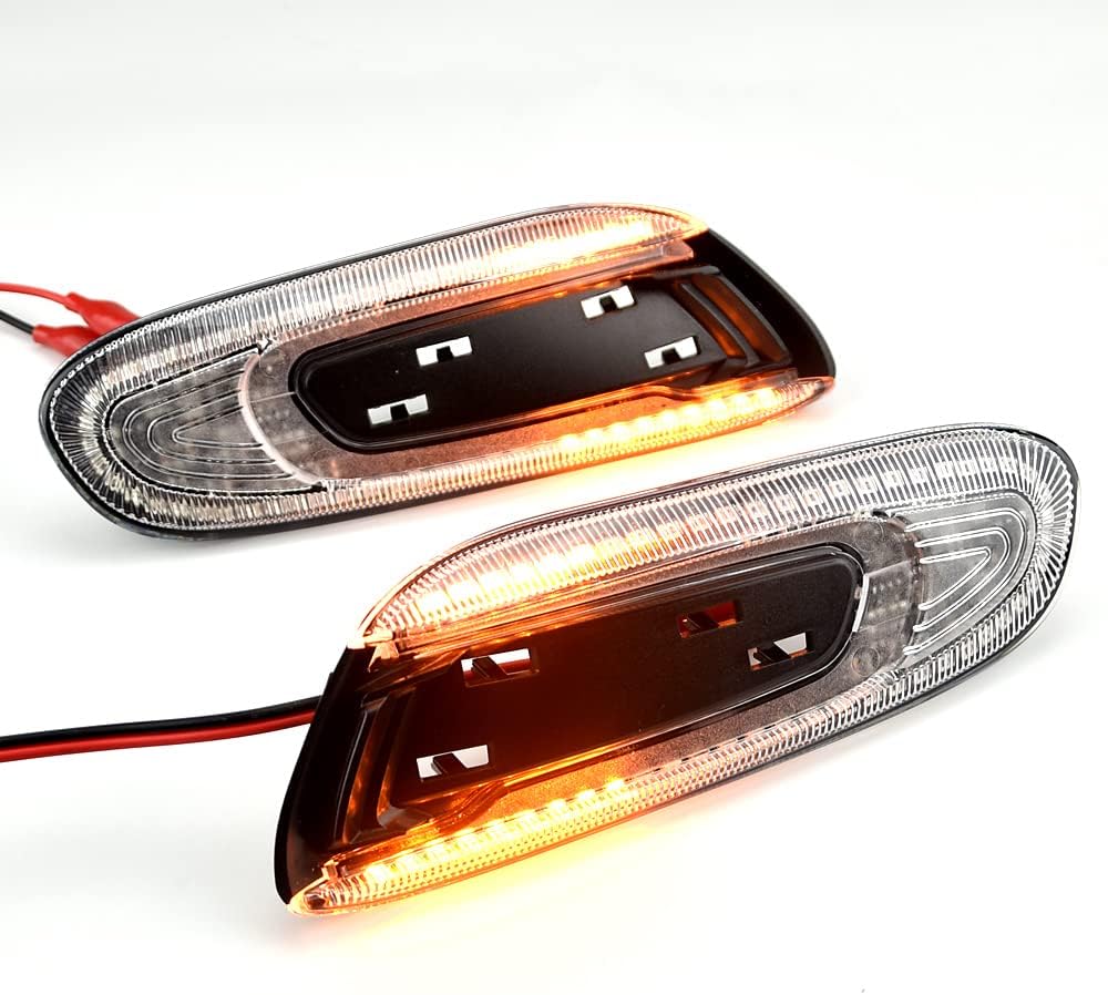 2pcs Dynamic Turn Signal LED Side Wing Mirror Indicator Blinker Sequential Light Compatible with MINI F55 F56 F57-Crystal white
