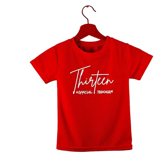 TBhai Thirteen Official Teenager Red T-Shirt for Boys