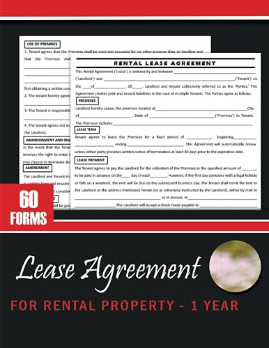 Lease Agreement for Rental Property - 1 Year: (120 Pages) Yearly House Rental Contract For Lessee and Lessor