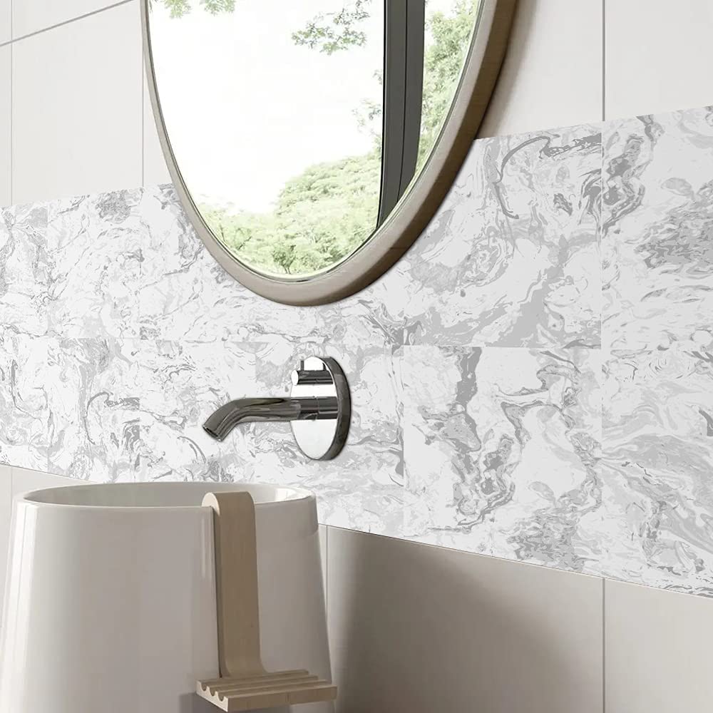 Set di 10 Adesivi per Piastrelle Effetto Mosaico in Marmo, Decorazioni Impermeabili per Cucina, Bagno e Tavoli  15