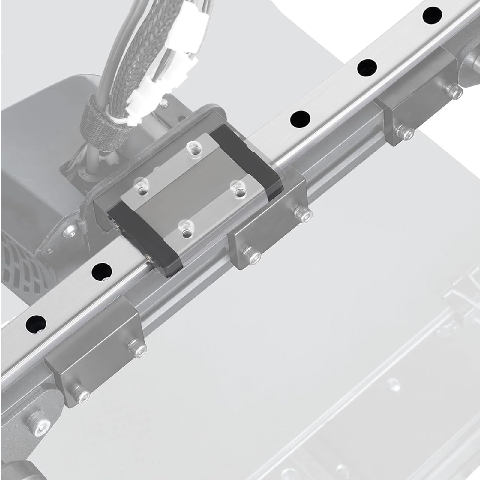 MGN12 Rail de guidage linéaire avec bloc de chariot MGN12H en acier inoxydable noir pour imprimante 3D et machines à faire soi-même (type H, 400 mm)