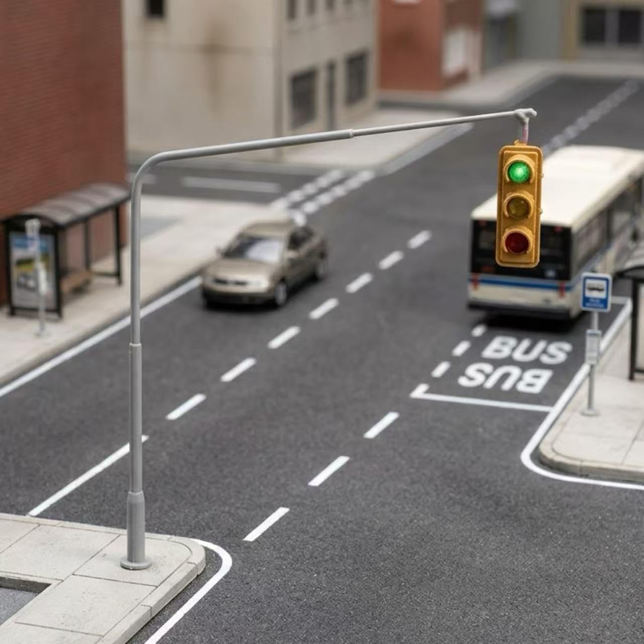 2pcs HO Scale 1:87 Miniature Traffic Signals Model Traffic Light City Street DC Power