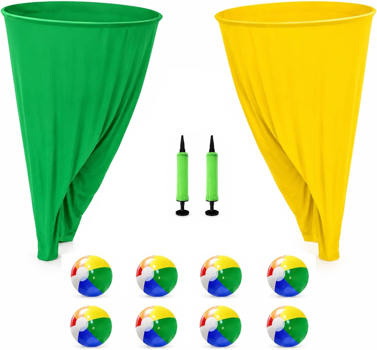 Ideal Swan Granny Pants Yard Game, Outdoor Toss Game Set with 8 Bouncy Ball | Two wearable pants, eight balls and two pumps turn reunions, birthdays and backyard gatherings into team challenge for play