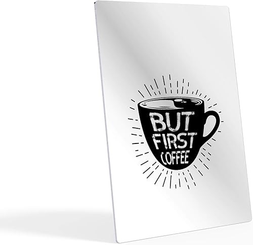 Miniatura 2 de HB Art Design But First Coffee Black and White Quote Mug Metal Print Wall Art Coffee Bar Decor Coffee Signs Kitchen Wall Decor Dining Room