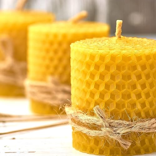Miniatura 6 de PXBBZDQ Bobina de cera de abejas 100% orgánico con revestimiento de cera de abejas natural para hacer velas, velas DIY (200 pies, 0.039 in)