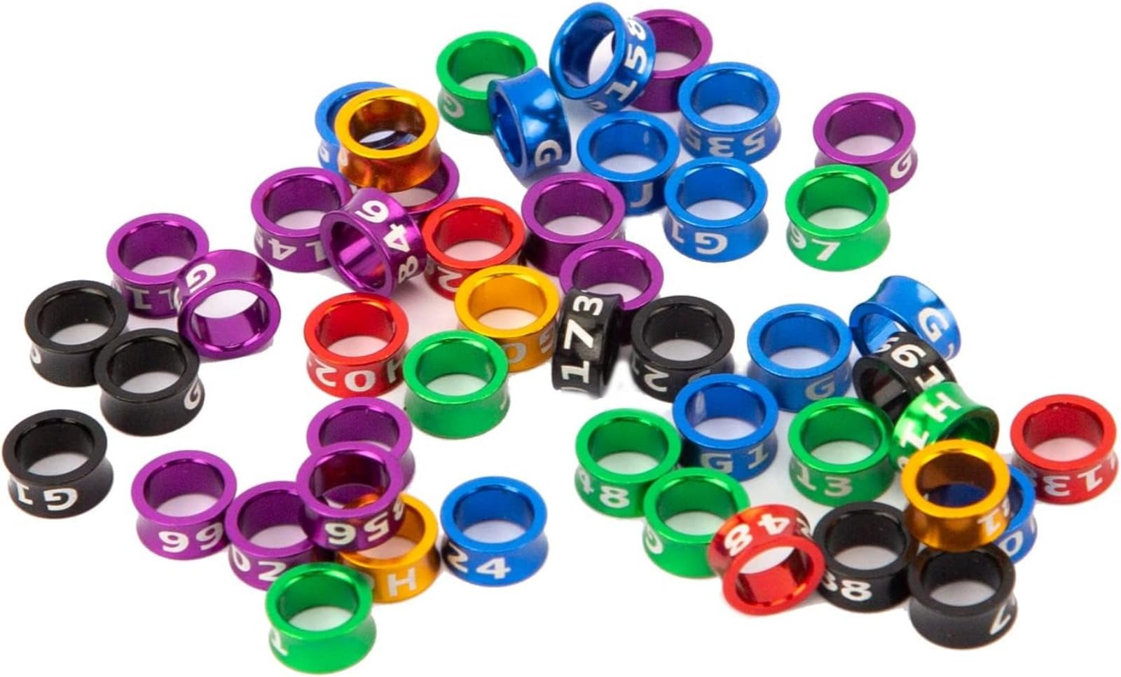 MLordoarf Closed Foot Ring Bird Rings Bird Foot Ring Parrot Foot Ring Canary Rings Pigeon Foot Ring Colourful Aluminium Alloy Identification Leg Ring 50 Pieces
