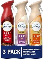 Febreze Odor-Fighting Air Freshener Spray, Fall Scents 3-Pack: Crisp Fall Breeze, Cuddle Weather, Baked Cinnamon Apple 8.8oz