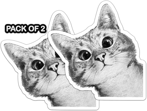 Miniatura 1 de IMPERIAL VIBES Pegatina de gato Peeking Cute - Adhesivo de vinilo para automóvil, camión y camioneta- Uso en interiores y exteriores para