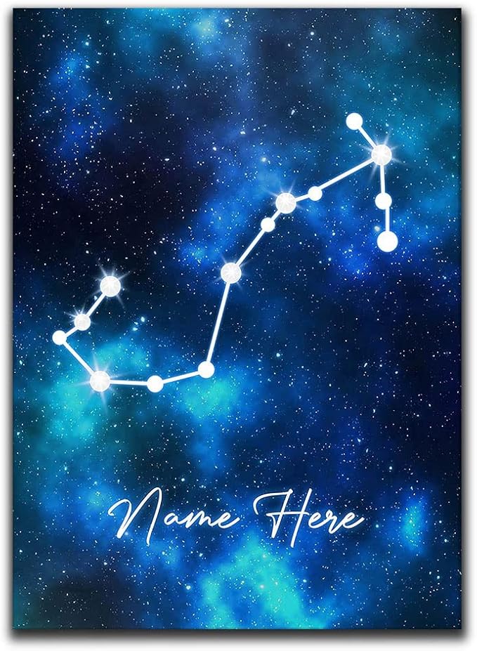 Personalized Zodiac Poster & Canvas, Scorpio Zodiac Sign Wall Art, Home Decor, Birthday Gift For Astrology Lovers, Girl, Daughter, Kid, Decor