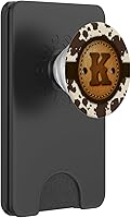 Vista 8 de Brown Cow Western Print Monogram - Letra inicial K PopSockets intercambiable PopGrip