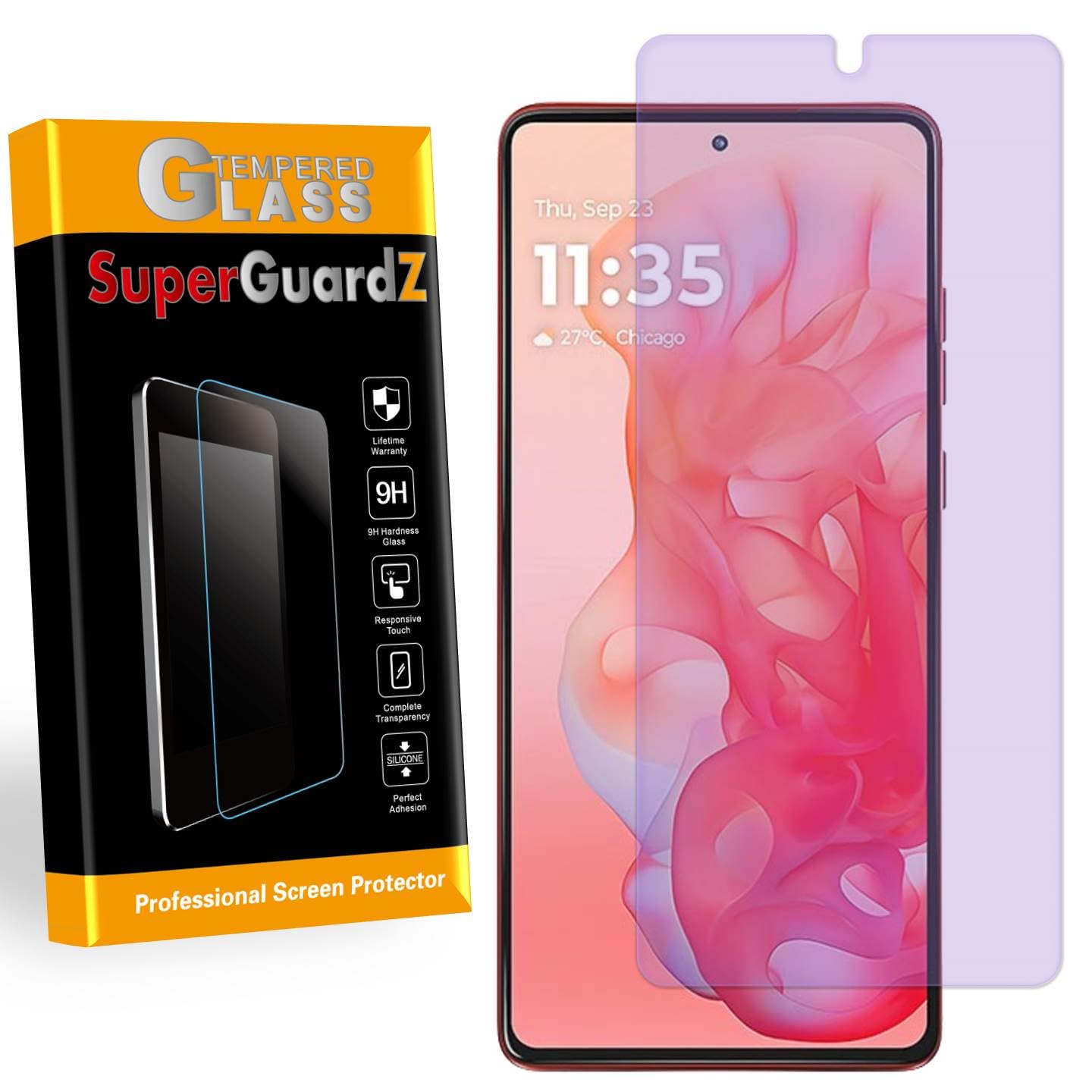 [Paquete de 2] Protector de pantalla para Motorola Moto G Stylus 5G (2024), vidrio templado antiluz azul, protección ocular, 9H, 0,3 mm, antiarañazos, antiburbujas