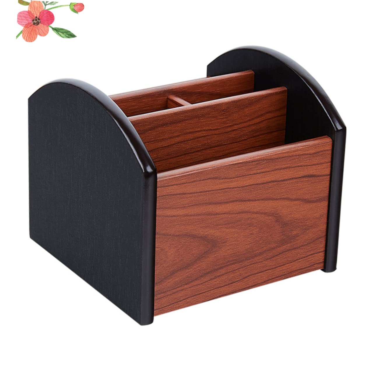 SECFOU Organizzatore da Scrivania Scomparti Multipli Scatola Multifunzionale in Legno Design a Venatura Naturale per Mantenere L'ufficio Ordinato e Funzionale