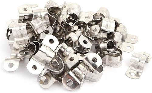 X-DREE 50 pcs 16mm Clamping Range 17mm Width Metal Adjustable Hose Clamp Hoop(50 pcs 16mm Rango de sujeción 17mm Ancho Metal Ajustable Manguera