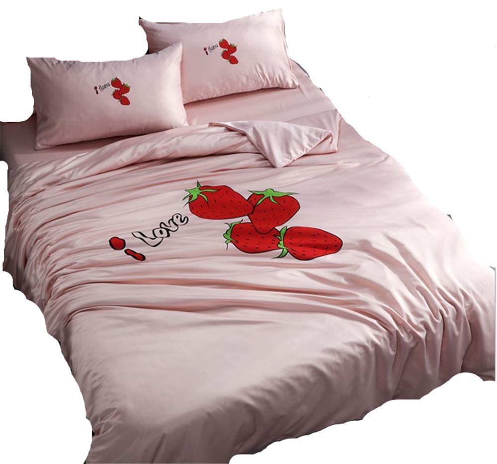 Parure de lit 4 pièces en soie de glace douce et élégante pour chambre chic