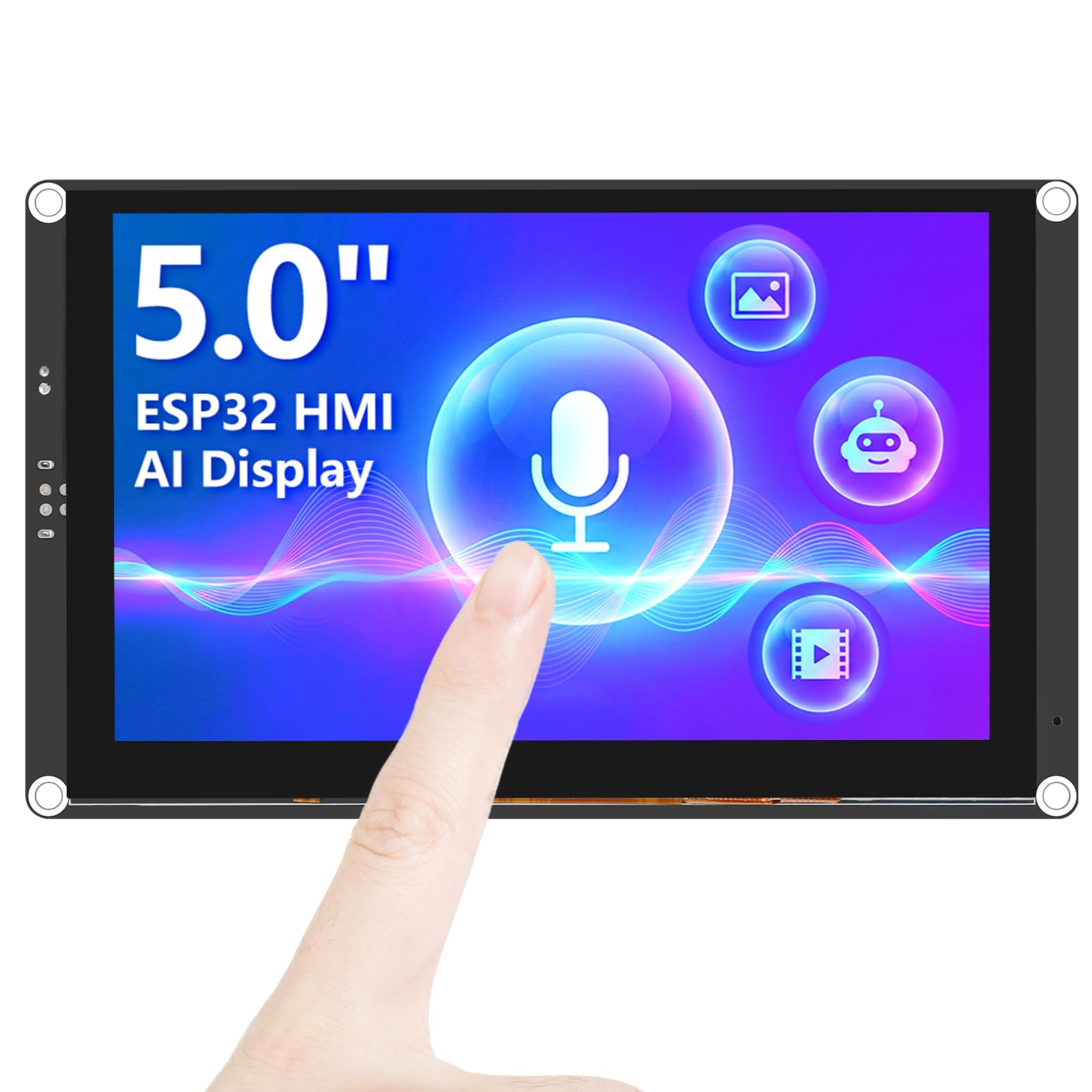 ELECROW ESP32 Display 800 × 480, display touch IPS HMI ESP32 da 5 pollici, supporto interazione vocale AI, processore dual-core LX7 a 32 bit, fino a 240 MHz, compatibile con Arduino, ESP-IDF e LVGL
