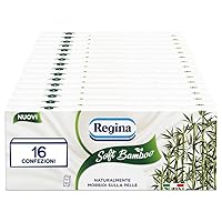 Regina Soft Bamboo Fazzoletti – 16 Confezioni da 10 Pacchetti di Fazzoletti a 4 Veli