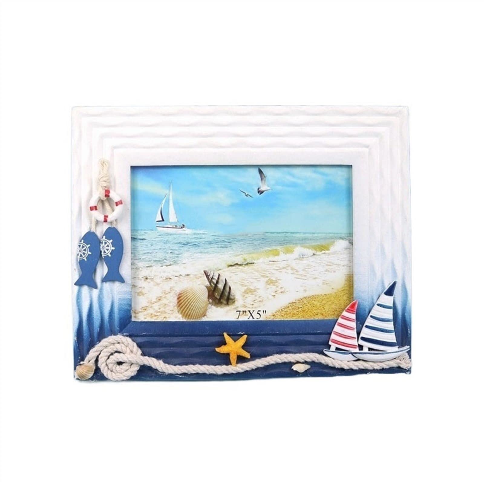Photo Frame Creative Mediterranean Style Photo Frame Ornament 7-inch Desktop Set Exquisite Picture Display Frame Picture Frames (Color : Vertical, Size : 7"/25.5 * 20.5cm