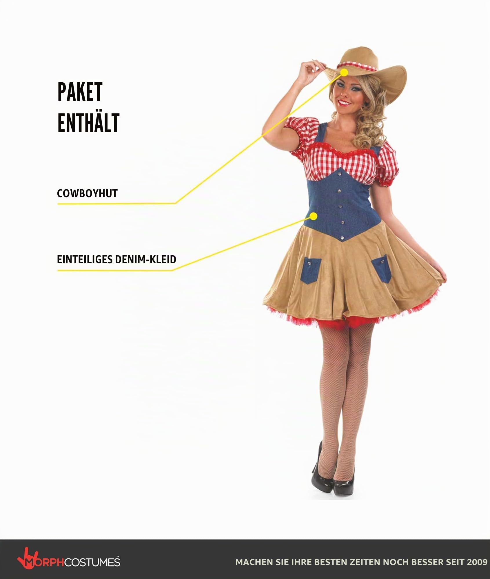 Fun Shack Kostüm Saloon Girl, Sexy Cowgirl, Western Damen, Perfekt für Fasching und Karneval