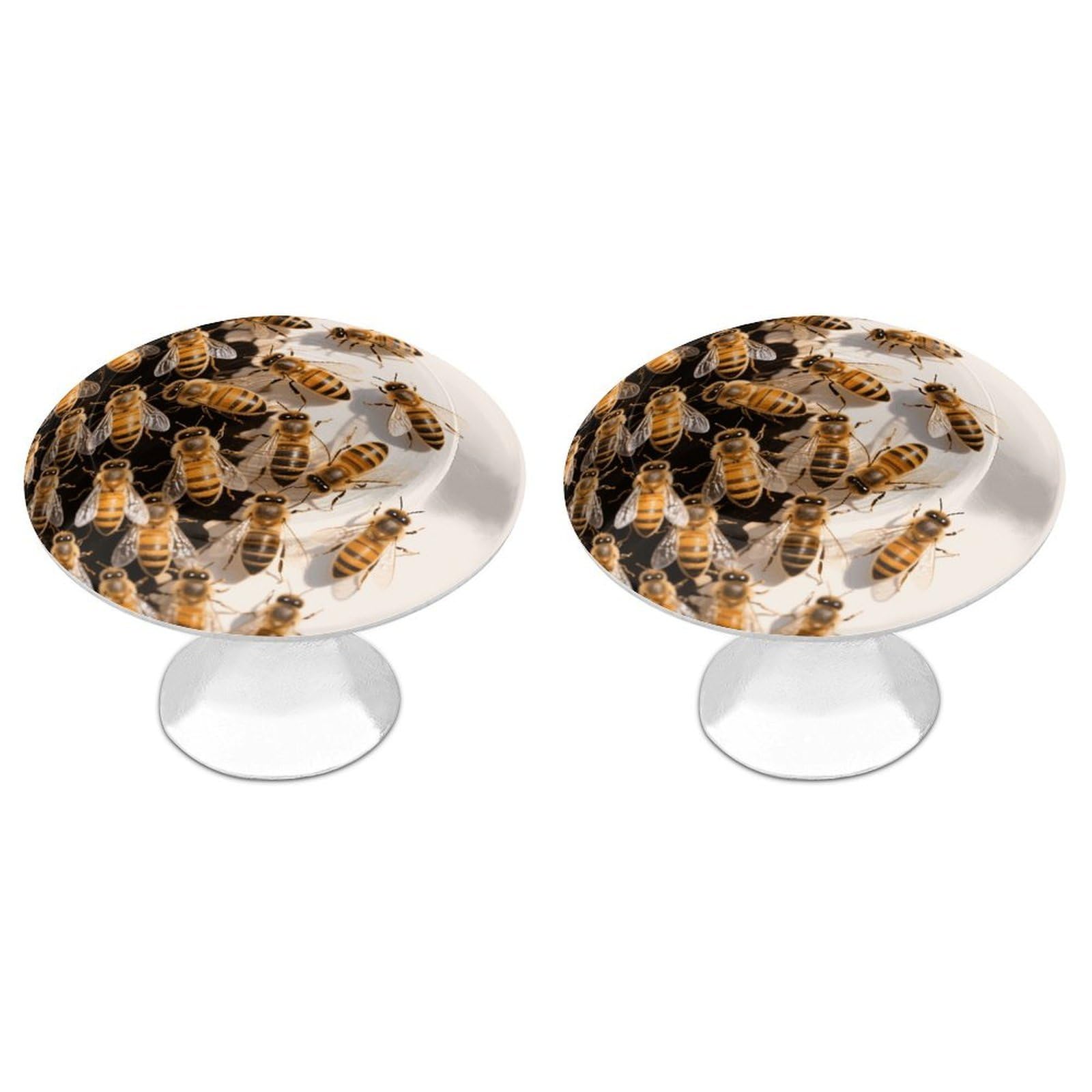 Vstadank Style Bees Drawer Knob Nice Bathroom Cabinet Knob Round Cabinet Pull Stainless Steel Cabinet Handle Circle Drawer Handle Modern Drawer Pull For Wardrobe Cupboard 2 Pcs